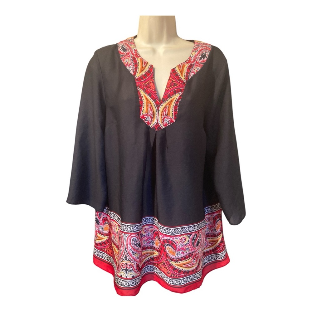 Black Paisley Women's Top